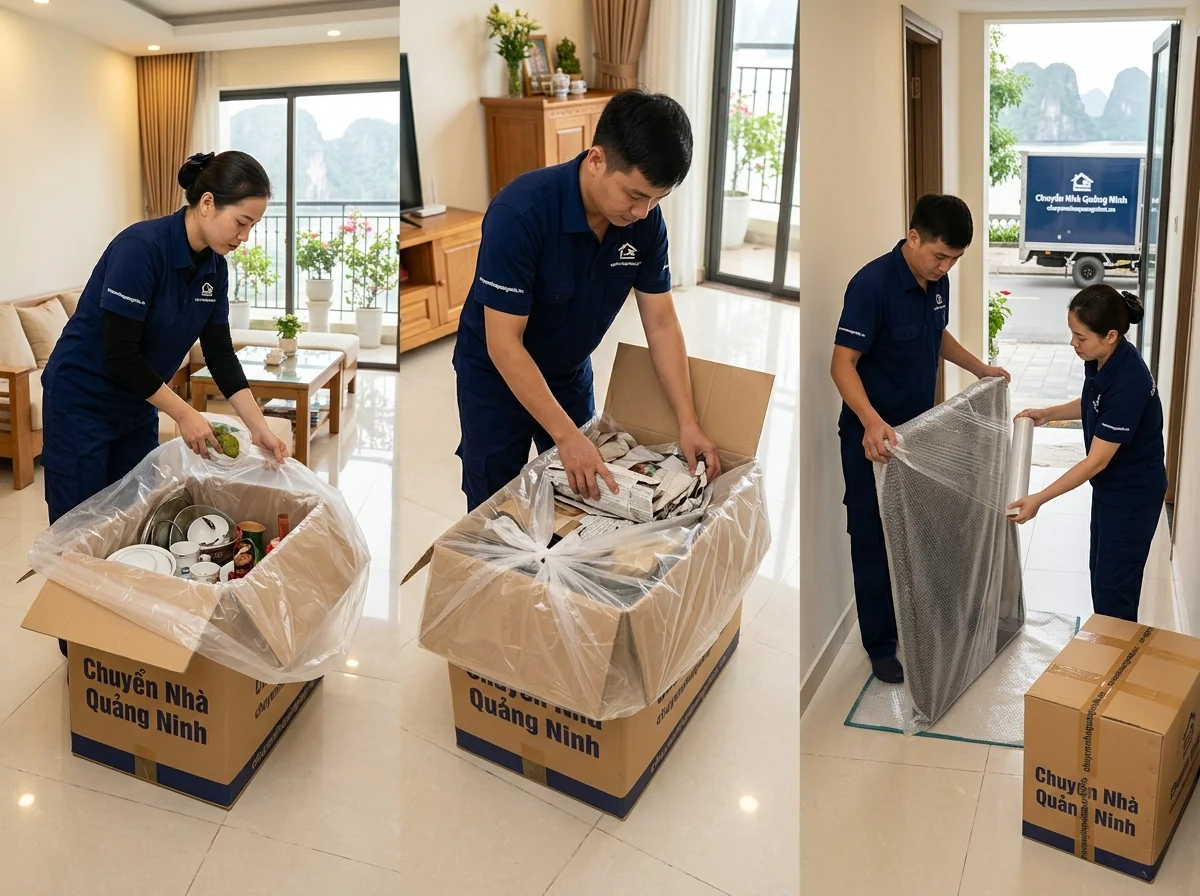 Đóng gói chống nước 'trong nilon, ngoài nilon' cho đồ đạc