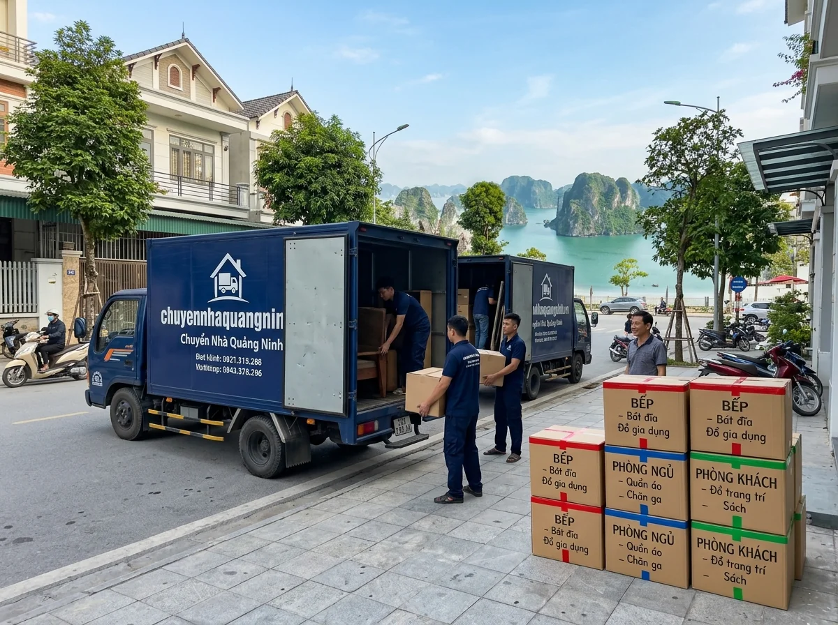 Dán nhãn và mã màu cho thùng đồ theo từng phòng