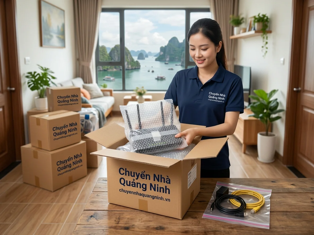 Đóng gói modem wifi an toàn khi chuyển nhà