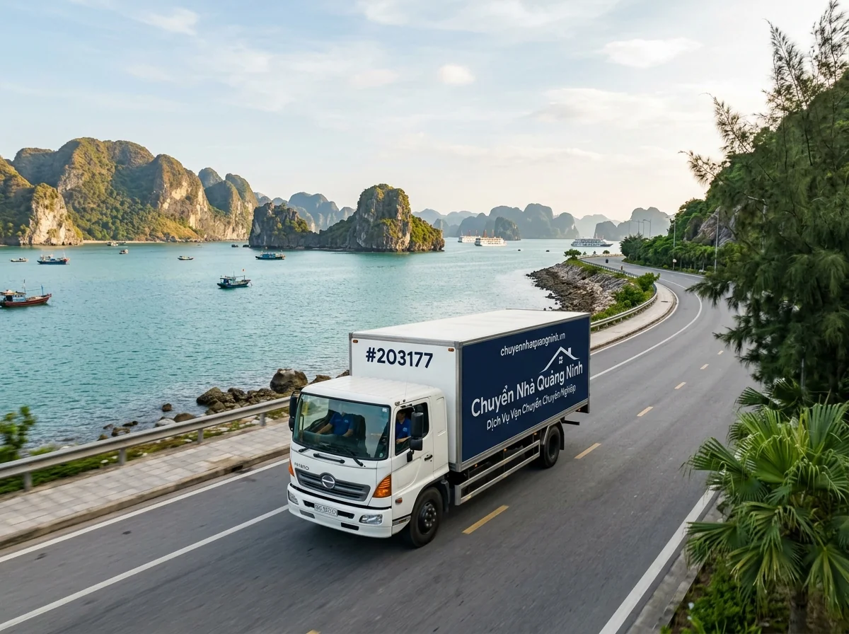 Xe tải chuyển nhà trên tuyến Hạ Long - Cẩm Phả