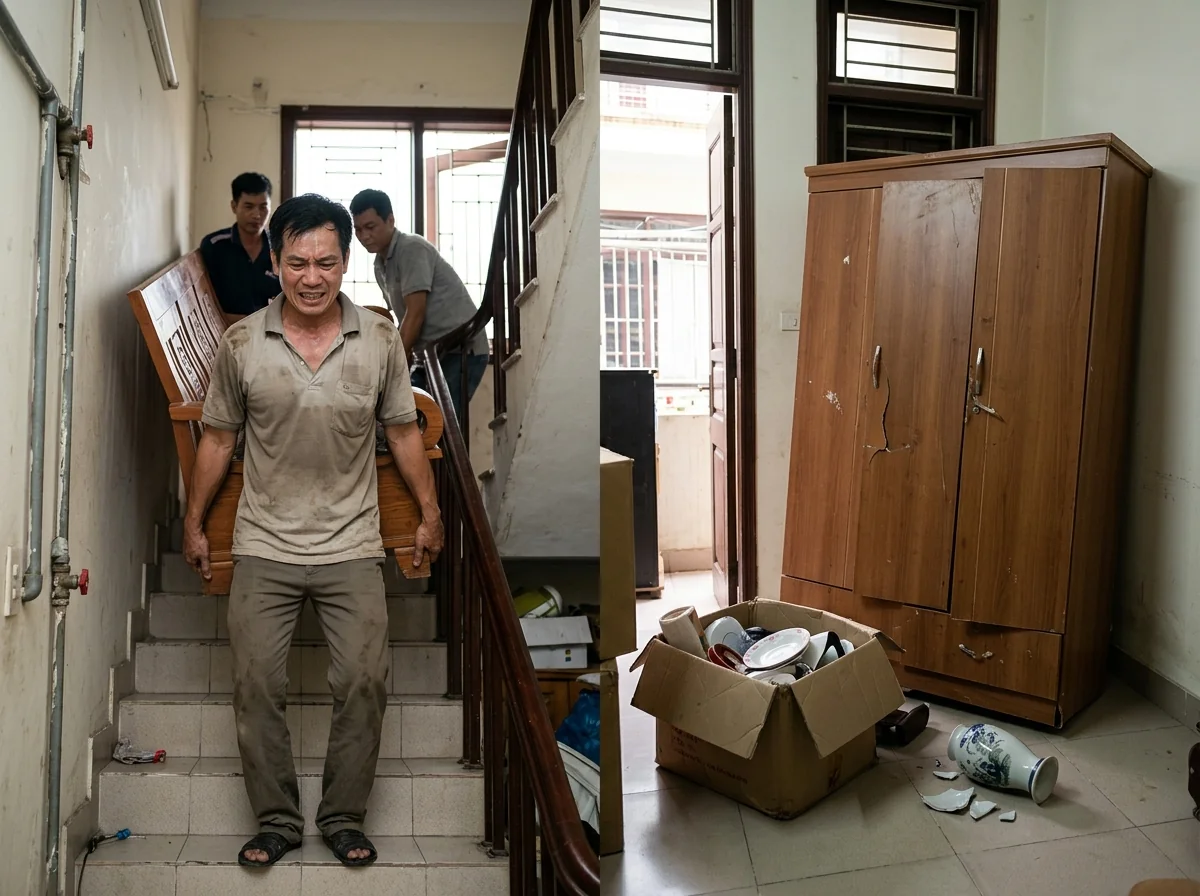 Khó khăn khi tự chuyển nhà: đồ đạc lộn xộn và hư hỏng