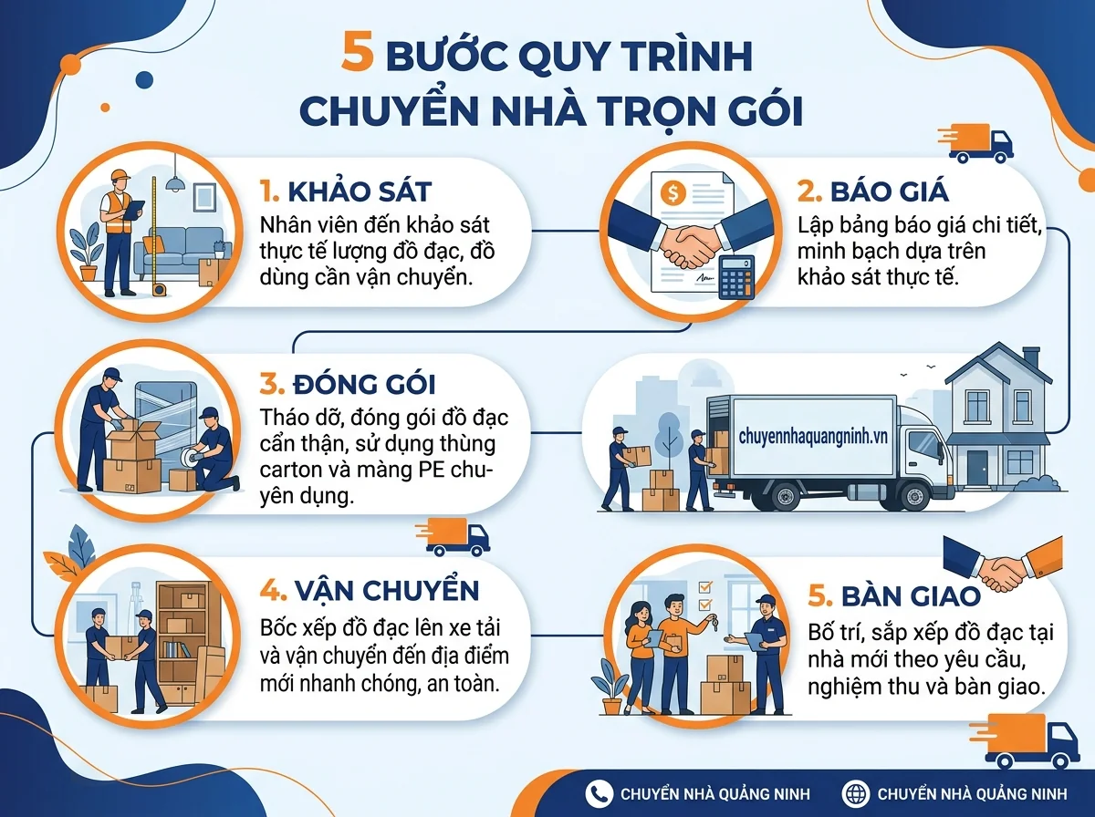 Quy trình chuyển nhà trọn gói 5 bước chuyên nghiệp