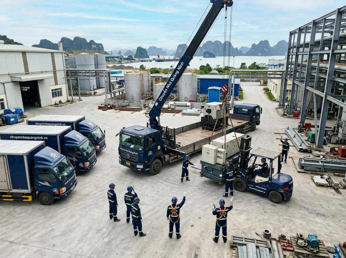 Dịch vụ chuyển nhà xưởng, kho bãi tại Hạ Long trọn gói, an toàn