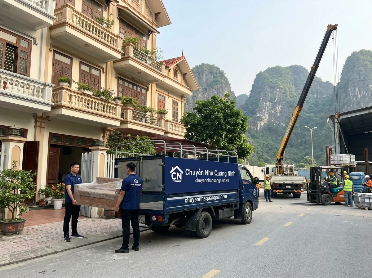 Hệ thống xe chuyên dụng: xe cẩu, xe nâng chuyển nhà xưởng