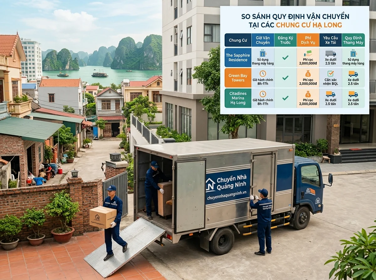 Bảng so sánh quy định các chung cư phổ biến tại Hạ Long