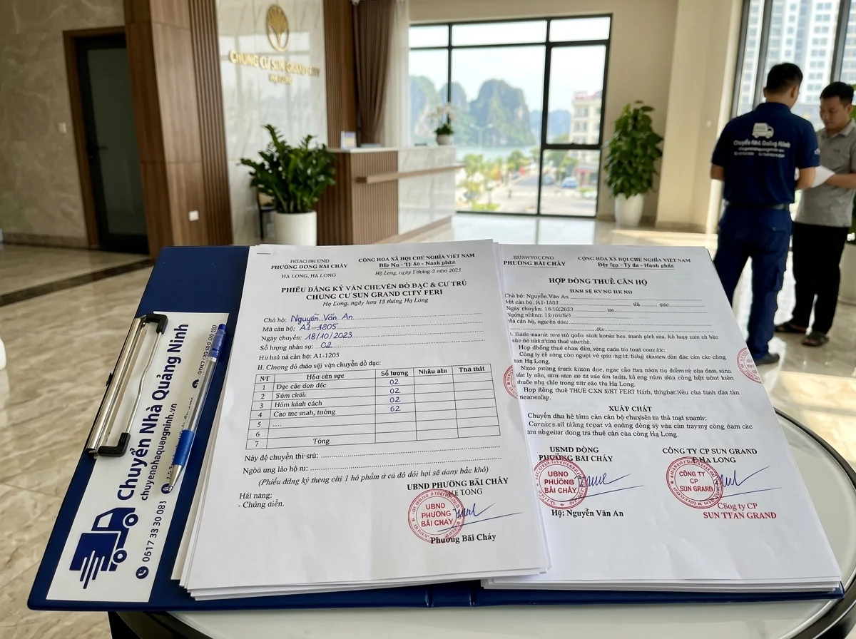 Thủ tục đăng ký chuyển đồ tại chung cư Hạ Long