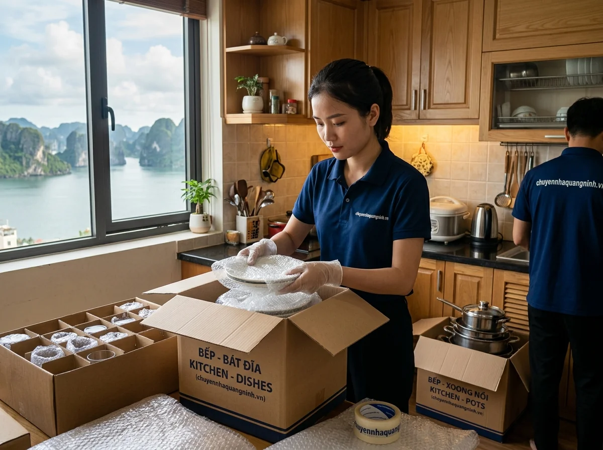 Đóng gói đồ bếp có hệ thống khi chuyển nhà trọn gói