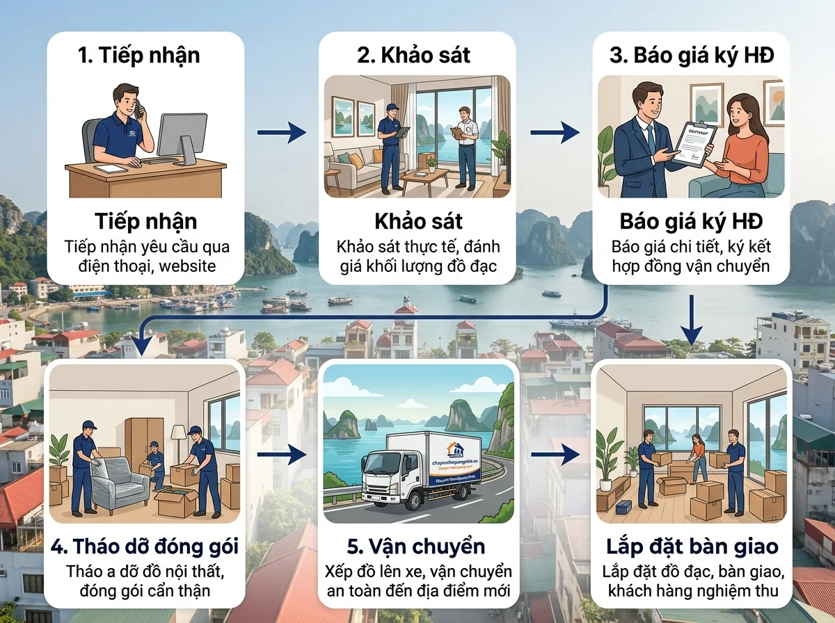 Quy trình chuyển nhà trọn gói 6 bước chi tiết