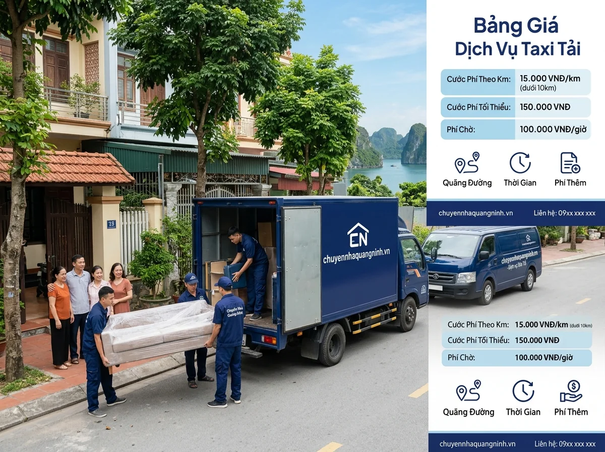 Bảng giá taxi tải Hạ Long cập nhật 2026