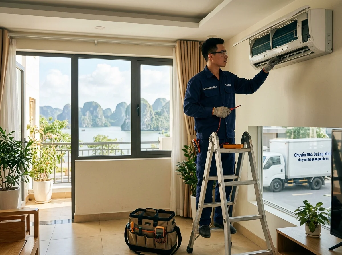 Kỹ thuật viên tháo lắp điều hòa chuyên nghiệp tại Hạ Long