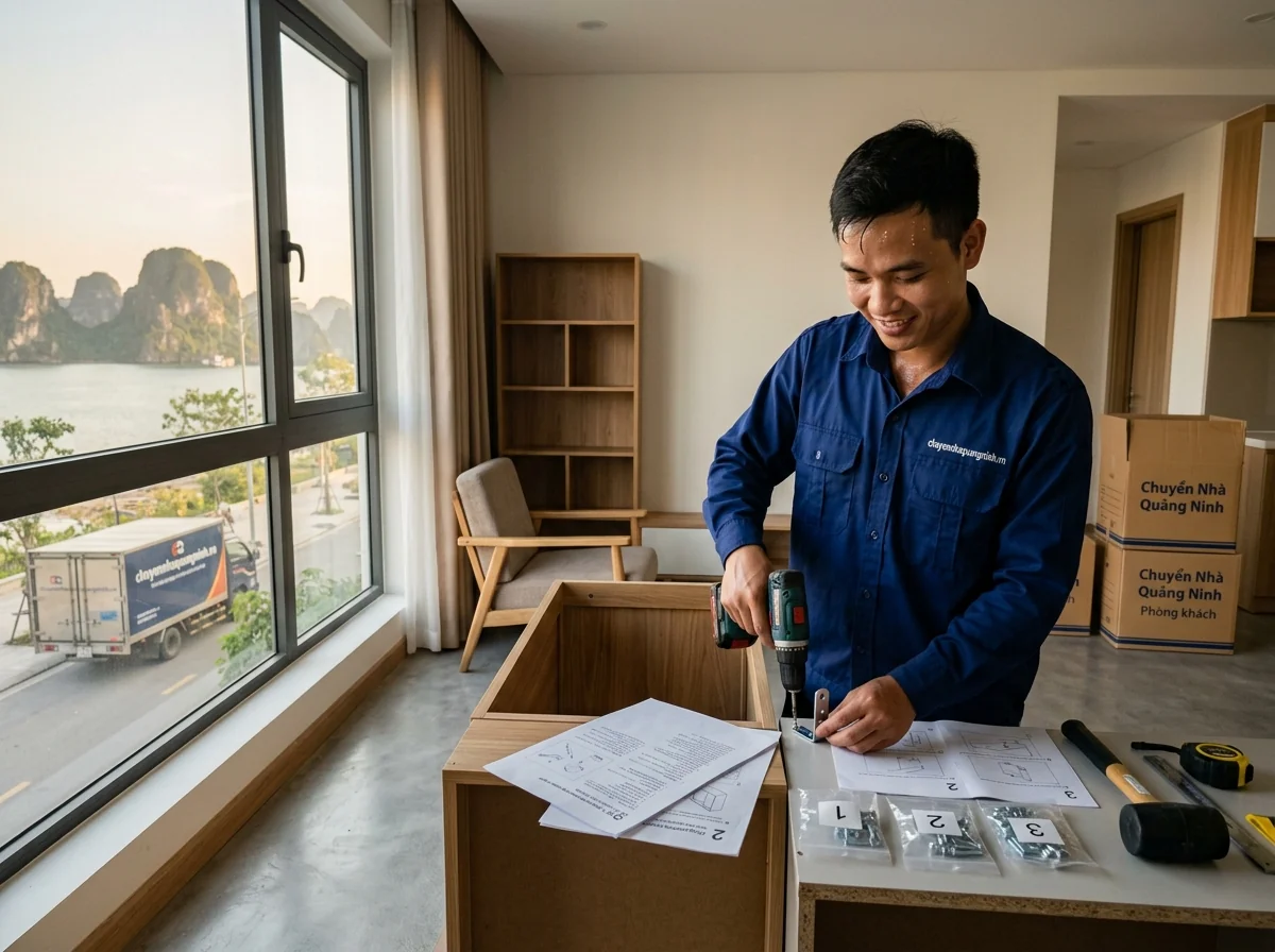 Lắp ráp nội thất tại nhà mới sau khi chuyển