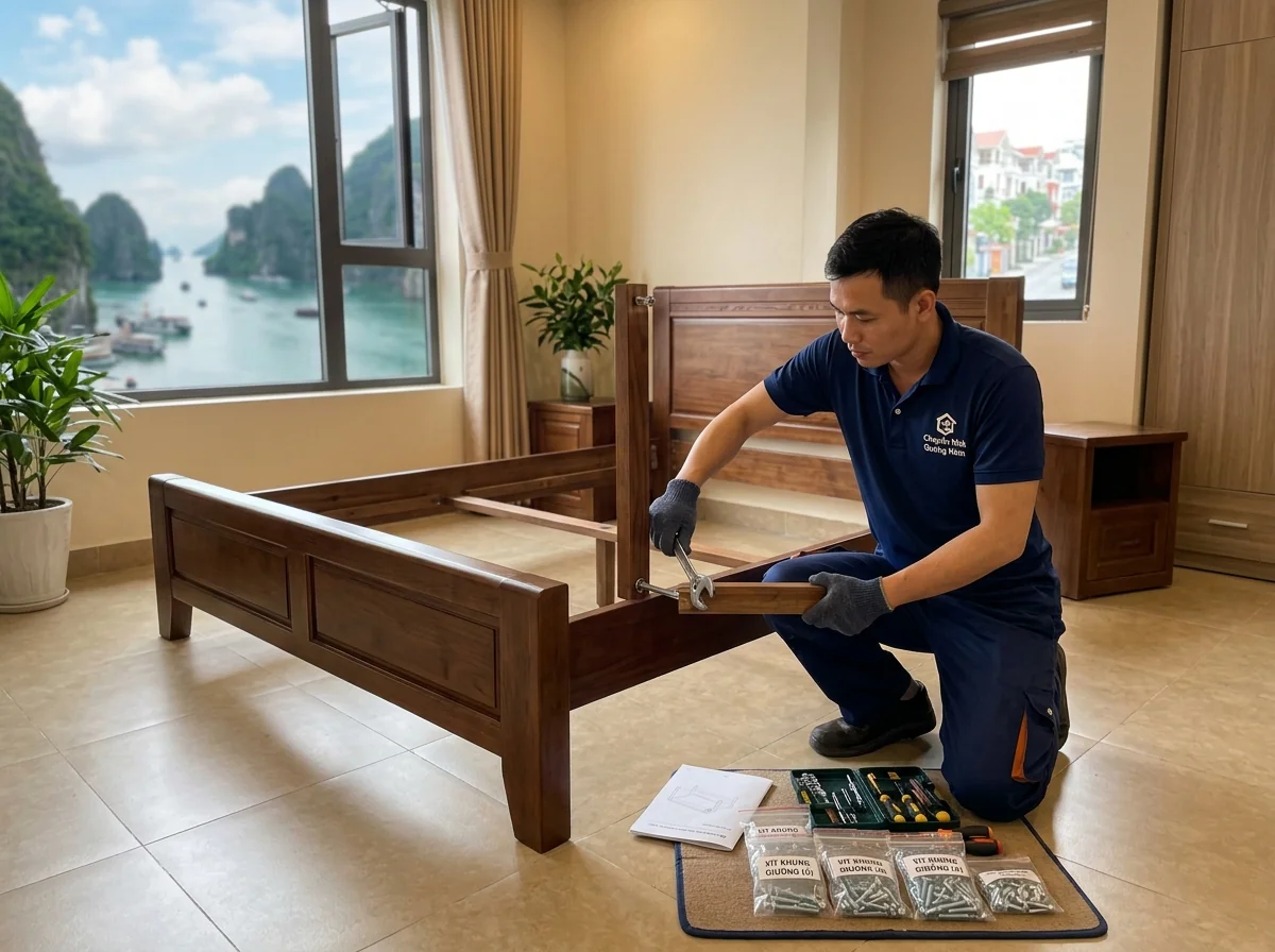 Tháo giường gỗ chuyên nghiệp trước khi chuyển nhà